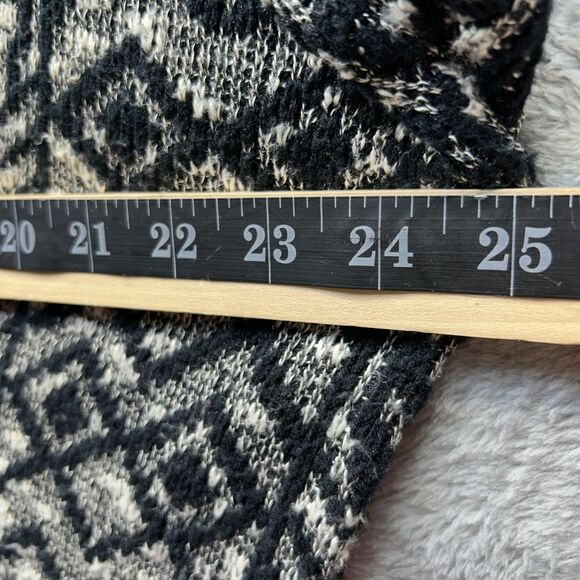 Vintage Cardigan Sweater Mens Medium Black Aztec Knit 80s Preppy Eclectic Y2K - Picture 4 of 13